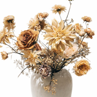 Natural Grace - Zijden boeket - Zijden bloemen boeket - Boeket Japandi - Japandi stijl - Groot Zijde boeket - XL