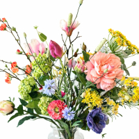 Spring is in the air - Zijden boeket - Zijden bloemen boeket - Boeket kleuren explosie - Groot Zijde boeket - L