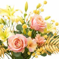 Peachless - Zijden boeket - Zijden bloemen boeket - Boeket kleuren explosie - Groot Zijde boeket - L