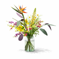 Lovely Botanical - Zijden boeket - Zijden bloemen boeket - Boeket Botanisch - Tropisch - L