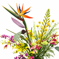 Lovely Botanical - Zijden boeket - Zijden bloemen boeket - Boeket Botanisch - Tropisch - L