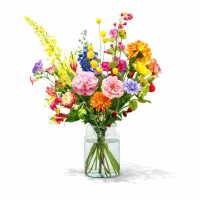 Zijden boeket - Zijden bloemen boeket - Boeket kleuren explosie - Groot Zijden boeket - L