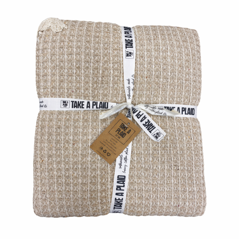 Take a Plaid Gerecycled Katoen Beige